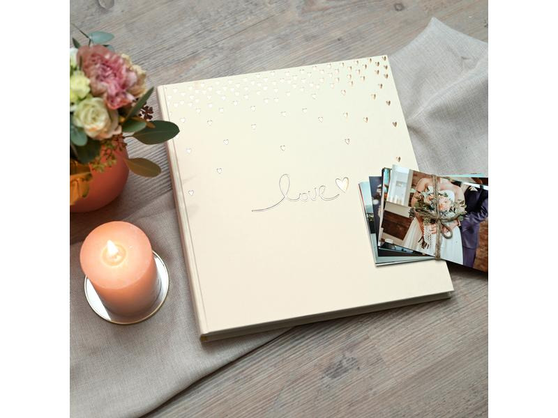 Goldbuch Hochzeitsalbum Raining Hearts Beige