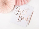 Partydeco Gästebuch Guest Book 20 x 24.5 cm, Weiss/Rosegold