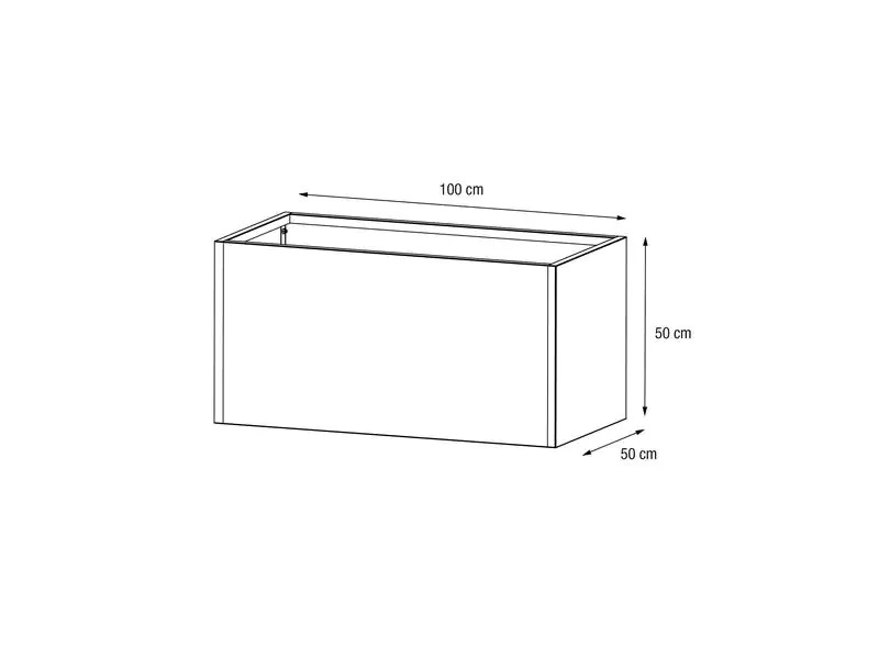 Herstera Pflanzentrog Metal Planter 50, 100 x 50 x 50 cm, Anthrazit