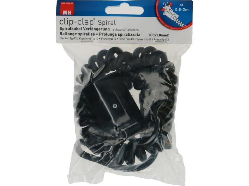 Max Hauri Verlängerungskabel 2 m T13 - T12 ClipClap, Schwarz