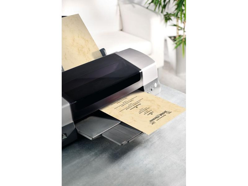 Sigel Motivpapier Marmor-Papier A4, 200 g, 50 Blatt, Beige