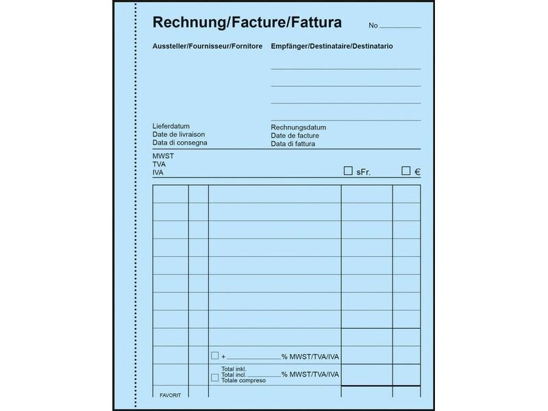 Favorit Durchschreibeblock 113 x 144 mm Rechnungen, 50 x 2 Blatt