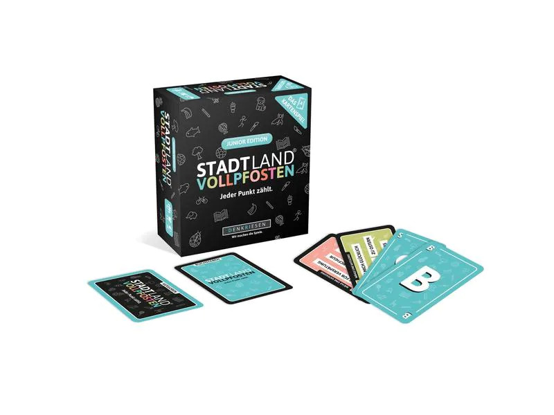 Denkriesen Partyspiel STADT LAND VOLLPFOSTEN – Das Kartenspiel Junior