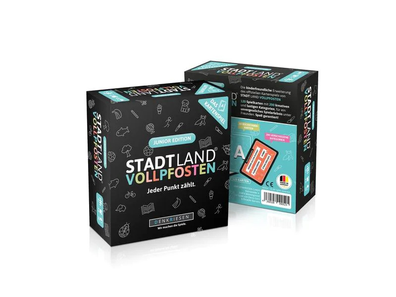 Denkriesen Partyspiel STADT LAND VOLLPFOSTEN – Das Kartenspiel Junior