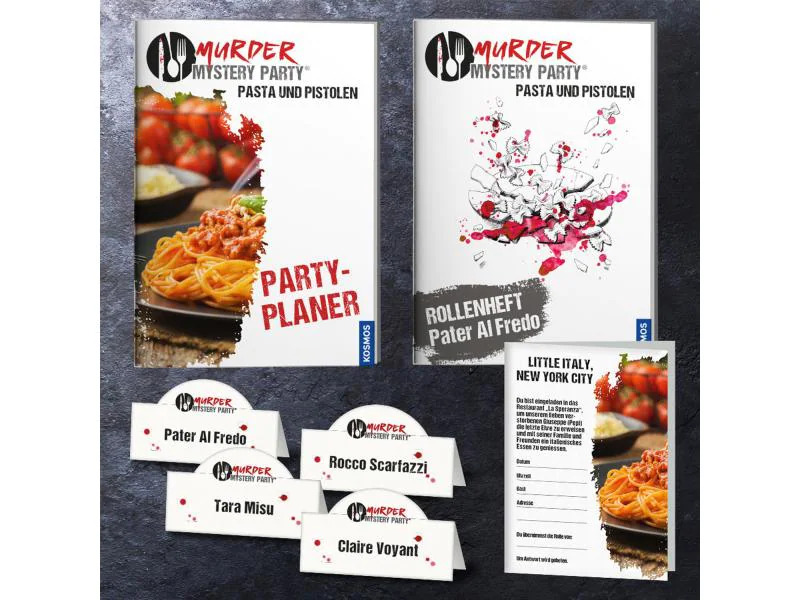 Kosmos Partyspiel Murder Mystery Party: Pasta und Pistolen