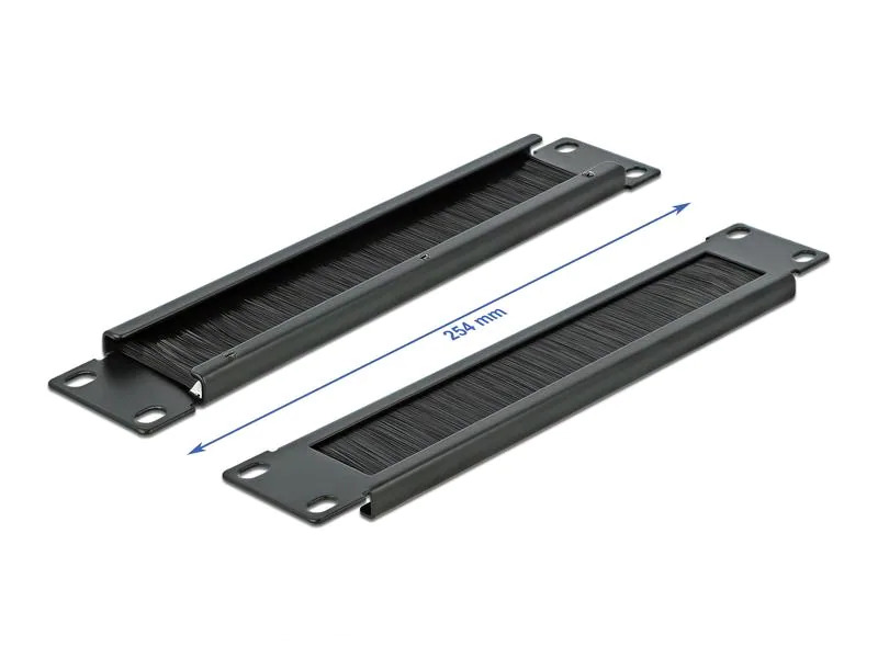 Delock Bürstenleiste 1HE 10 Rack, Schwarz