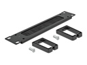 Delock Bürstenleiste mit 2 Bügeln, 1HE 10 Rack, Schwarz