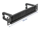 Delock Bürstenleiste mit 2 Bügeln, 1HE 10 Rack, Schwarz
