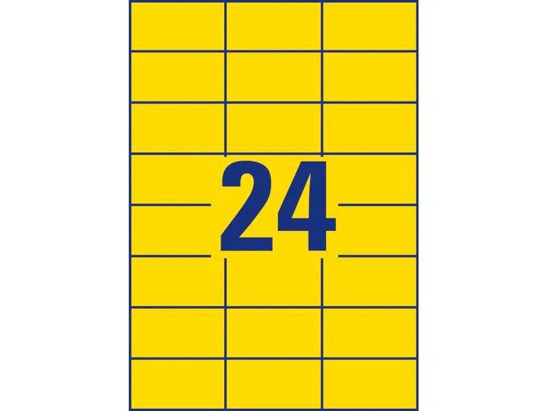 Avery Zweckform Universal-Etiketten 3451 70 x 37 mm, Gelb