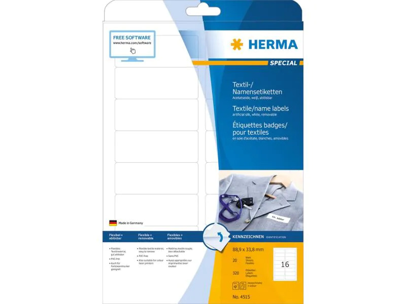 HERMA Namensetiketten 4515 88.9 x 33.8 mm, 320 Etiketten