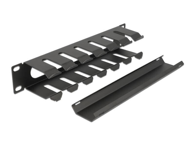 Delock Kabelführungspanel 1HE 10 Rack, Schwarz