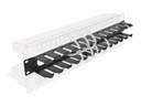 Delock Kabelführungspanel 1HE mit 2 Öffnungen 19 Rack, Schwarz