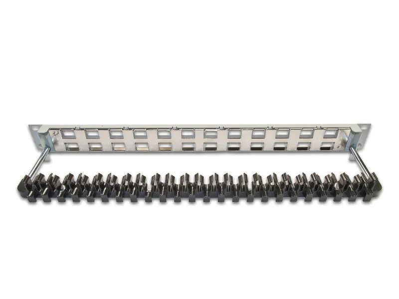 Wirewin Patchpanel 24 Port, Keystone, 1HE 19-Rack Hellgrau