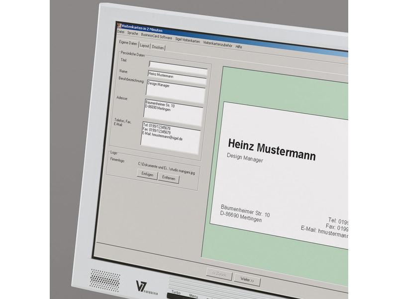 Sigel Visitenkarten-Etiketten 8.5 x 5.5 cm, 10 Blatt, 190 g, Weiss