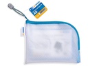 HERMA Etui Mesh Bag A6, 10.5 x 14.8 cm, Blau/Weiss