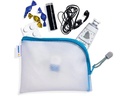 HERMA Etui Mesh Bag A6, 10.5 x 14.8 cm, Blau/Weiss