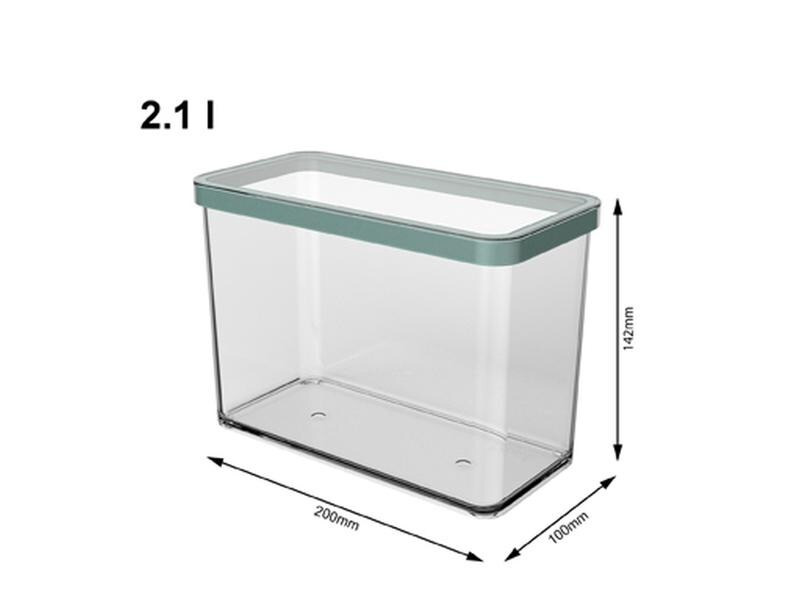 Rotho Vorratsbehälter Premium Loft 2.1 l, Grün/Transparent