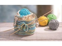 Glorex Kartoffelsack in Pappbox, 12 cm, Nature/Weiss