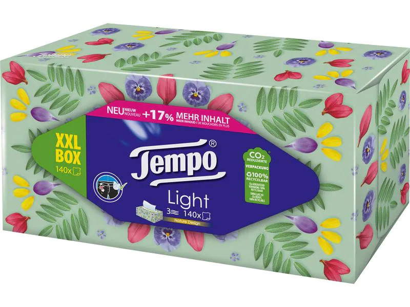 Tempo Taschentücher-Box XXL Light 3-lagig 140 Stück