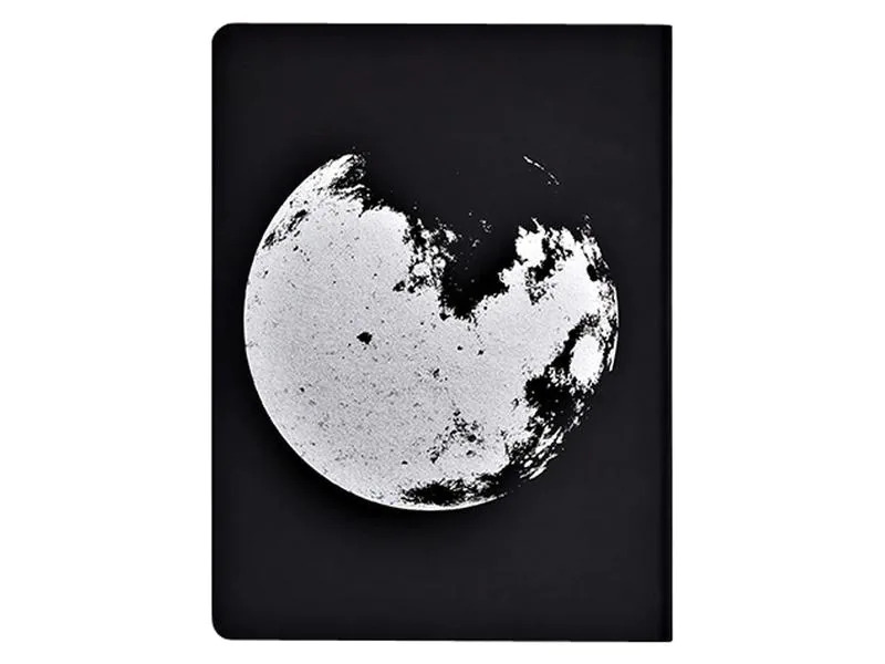 Nuuna Notizbuch Graphic L Moon 22 x 16.5 cm, Dot, Schwarz/Silber