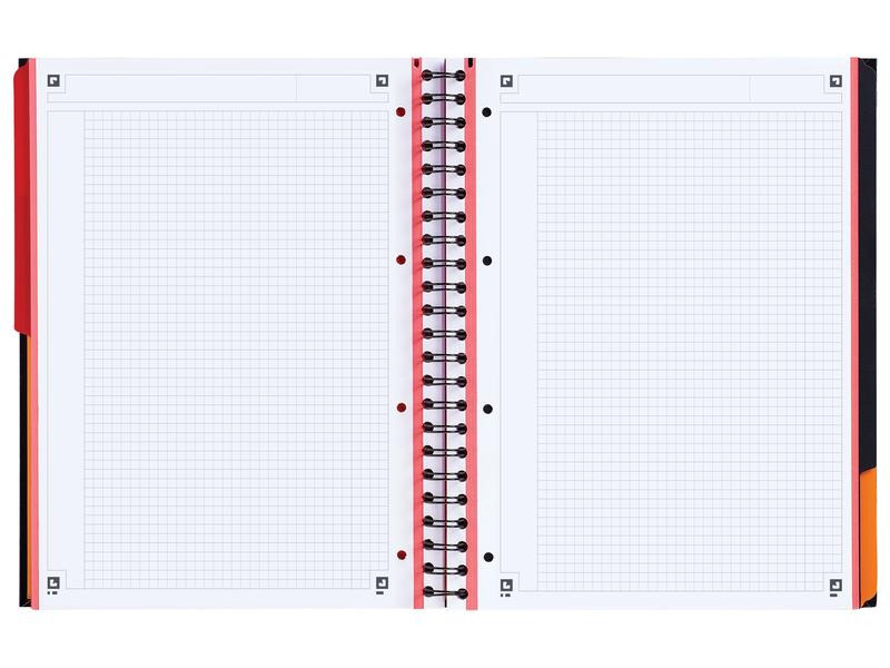 Oxford Notizheft International Filingbook, A4 +, Kariert, Grau