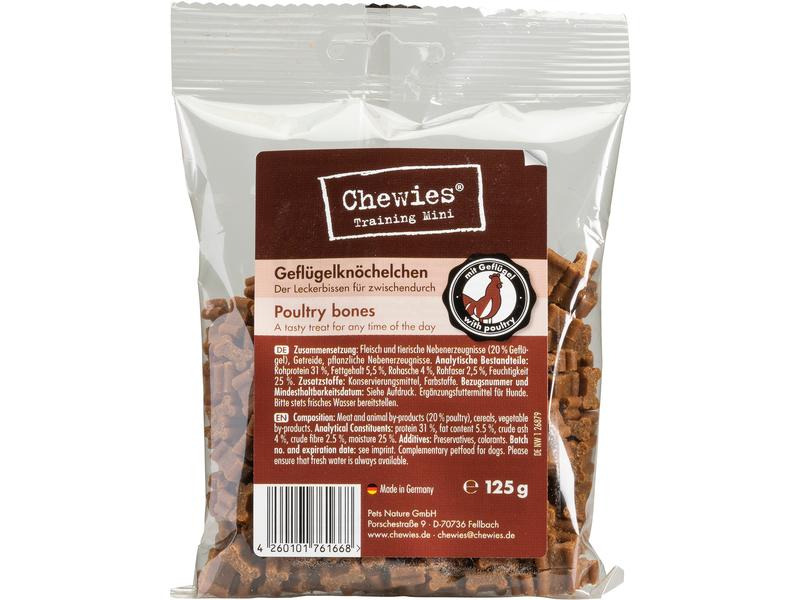Chewies Leckerli Training Mini Geflügelknöchelchen, 125 g