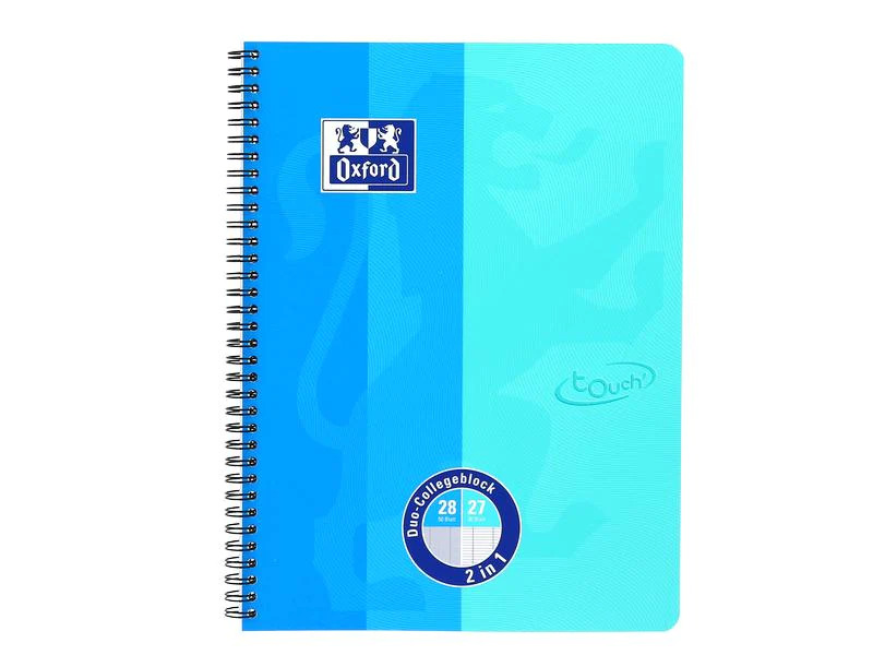 Oxford Notizheft Touch Collegeblock Duo, A4, Kariert, Meerblau