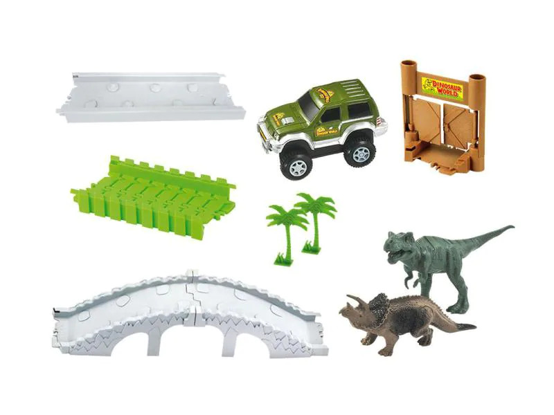 Amewi Magic Traxx Mini Set Dino-Park mit Brücke, 108-teilig