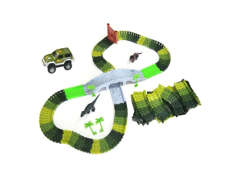Amewi Magic Traxx Mini Set Dino-Park mit Brücke, 108-teilig
