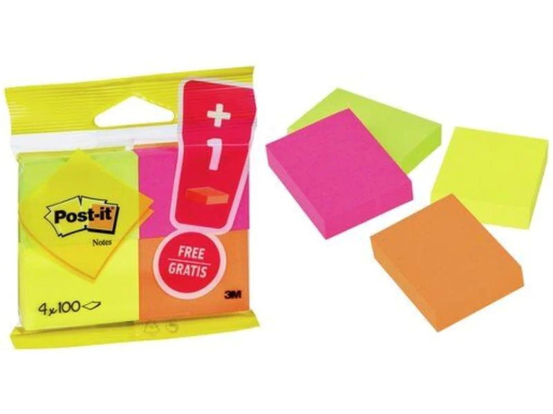 3M Notizzettel Post-it 5.1 x 3.8 cm, 4 Blöcke à 100 Blatt