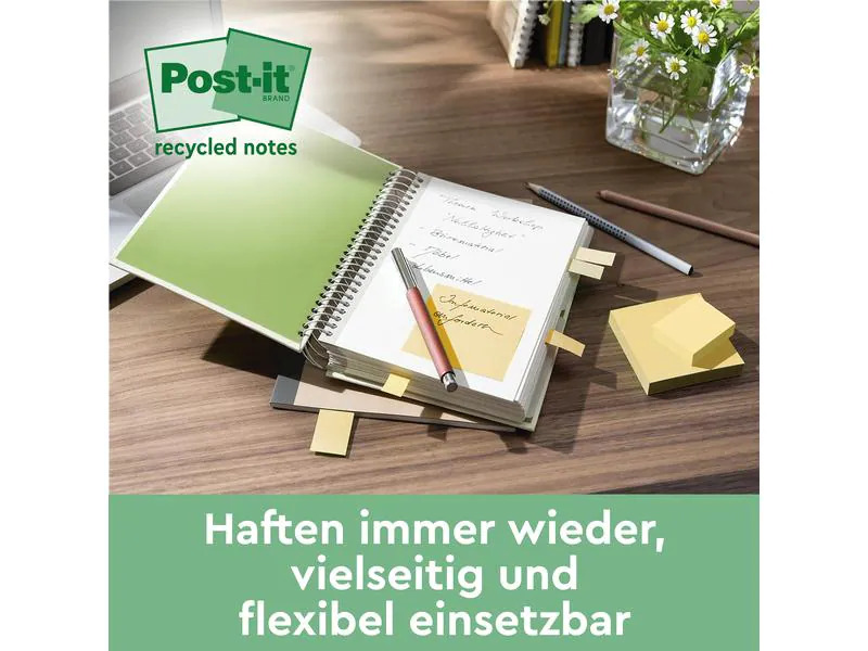 3M Notizzettel Post-it Green Notes Gelb, 7.6 cm x 7.6 cm
