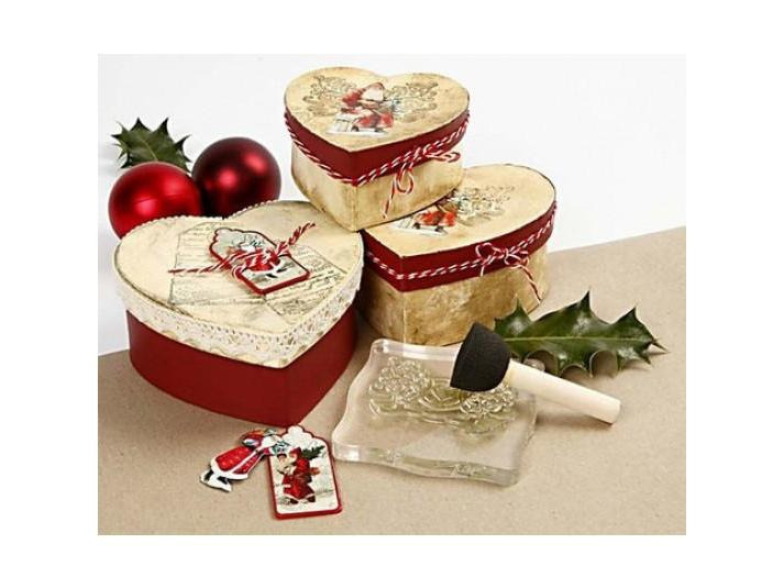 Creativ Company Papp-Schachtel 5 - 7,5 cm Herz, 3 Stück