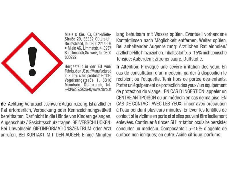 Miele Entkalkungsmittel DishClean Geschirrspüler 160 g