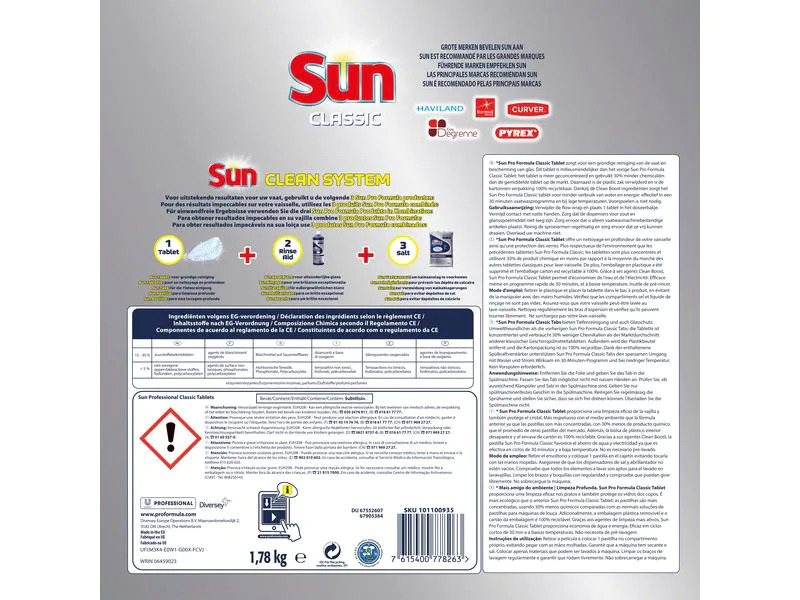 Diversey Pro Formula Sun Professional Classic Tabs 188 Stück