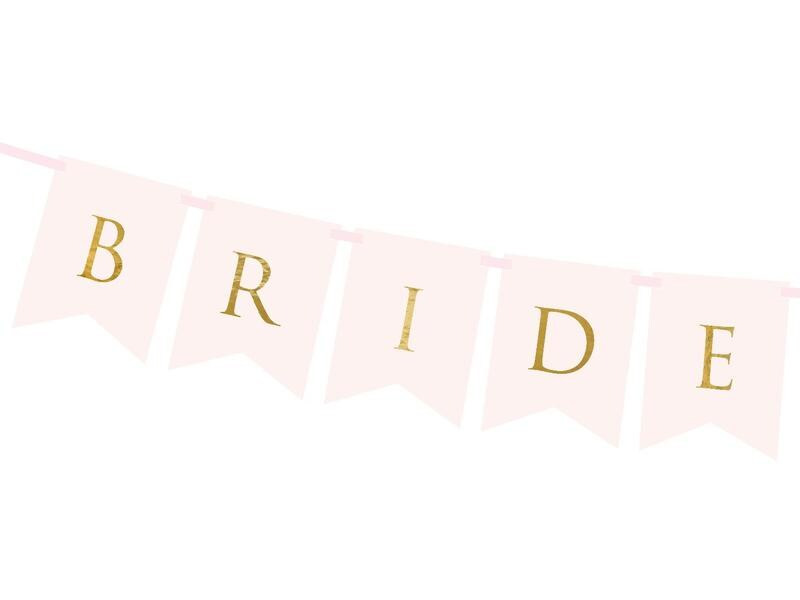 Partydeco Girlande Bride Groom 1.55 m, Gold/Hellrosa