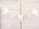 Partydeco Girlande Flaggen 2.1 m, Gold/Hellrosa/Weiss