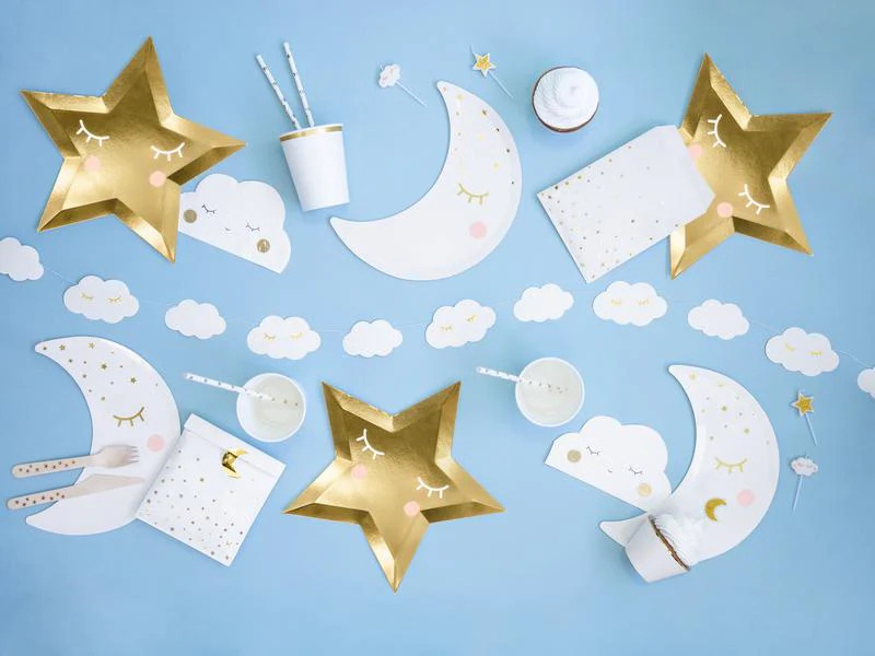 Partydeco Girlande Wolken 145 x 5.5 cm, Weiss