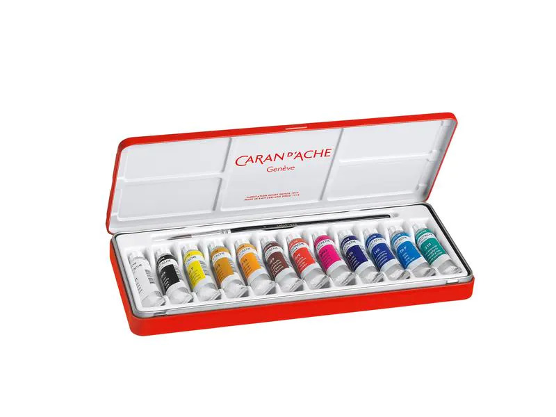 Caran d'Ache Wasserfarbe Gouache Studio 12 Tuben