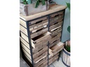 Chic Antique Kommode mit 16 Schubladen 105 x 61 cm, Nature/Schwarz