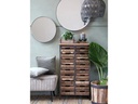 Chic Antique Kommode mit 16 Schubladen 105 x 61 cm, Nature/Schwarz