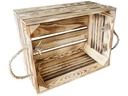 Holz Zollhaus Holzharasse mit Kordel Geflammt, 30 x 38 cm