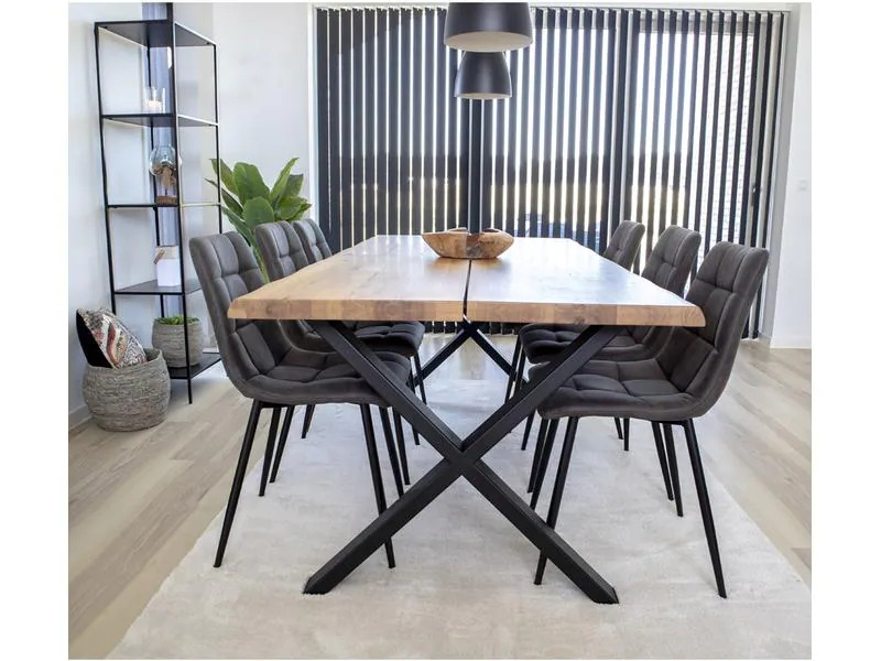 House Nordic Stuhl Middelfart 2 Stück, 86 x 55 cm, Dunkelgrau/Schwarz