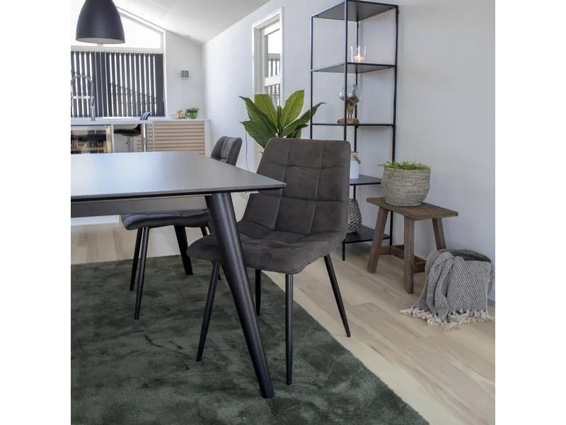 House Nordic Stuhl Middelfart 2 Stück, 86 x 55 cm, Dunkelgrau/Schwarz