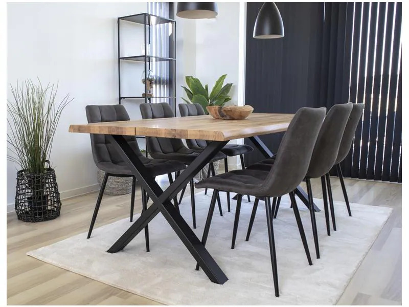 House Nordic Stuhl Middelfart 2 Stück, 86 x 55 cm, Dunkelgrau/Schwarz
