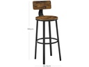 VASAGLE Barhocker 2er Set 46.5 x 99 cm, Braun/Schwarz