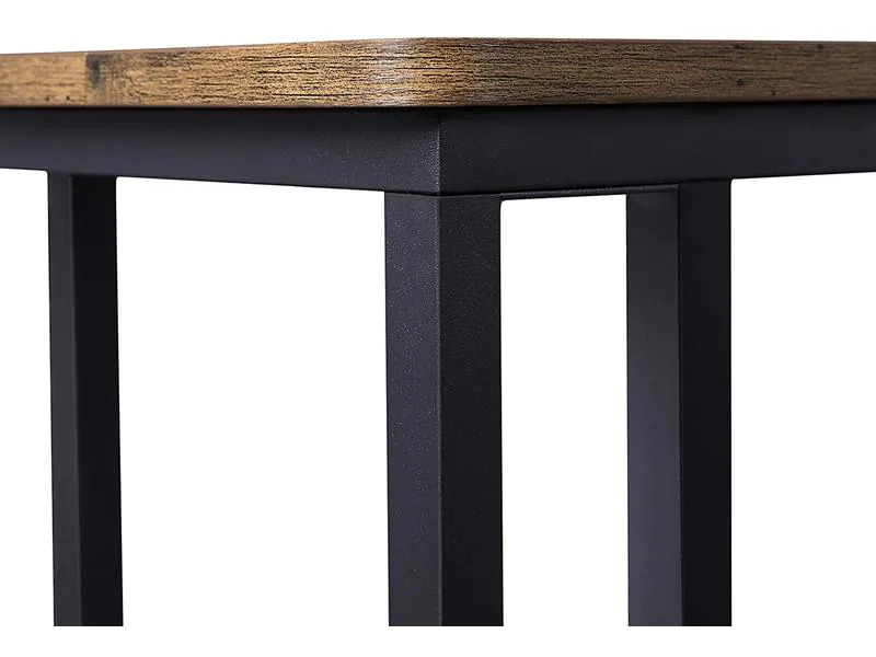 VASAGLE Beistelltisch auf Rollen 50 x 35 cm, Braun/Schwarz