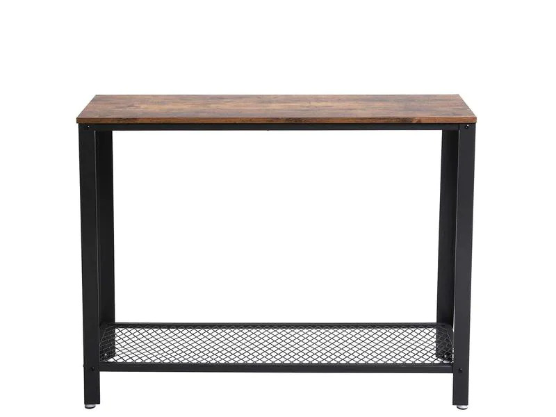 VASAGLE Beistelltisch aus Holz und Metall 35 x 80 cm, Braun/Schwarz
