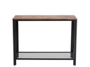 VASAGLE Beistelltisch aus Holz und Metall 35 x 80 cm, Braun/Schwarz