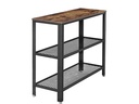 VASAGLE Beistelltisch aus Holz und Metall 35 x 80 cm, Braun/Schwarz