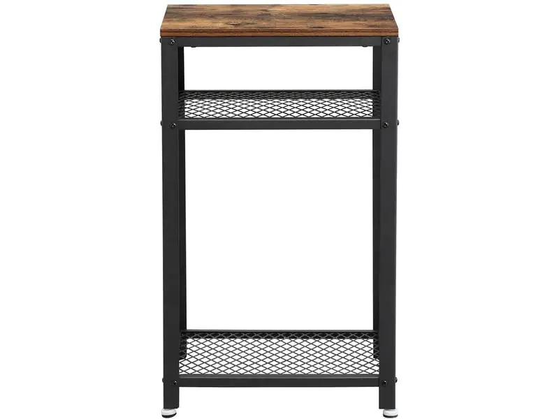VASAGLE Beistelltisch aus Holz und Metall 45 x 75 cm, Braun/Schwarz